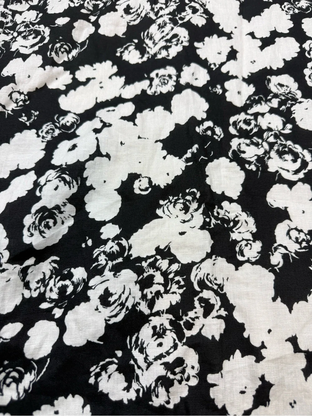 Everlane Black & White Floral Linen Midi Dress